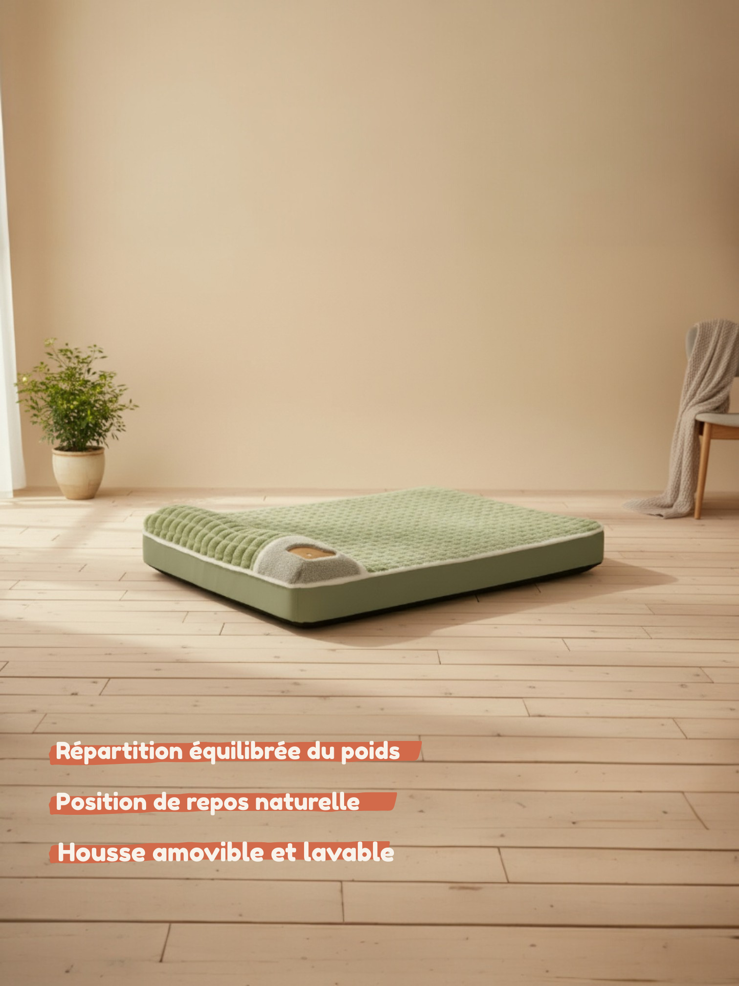 Lit ergonomique pour chien et chat — Soulage les articulations, favorise un vrai repos
