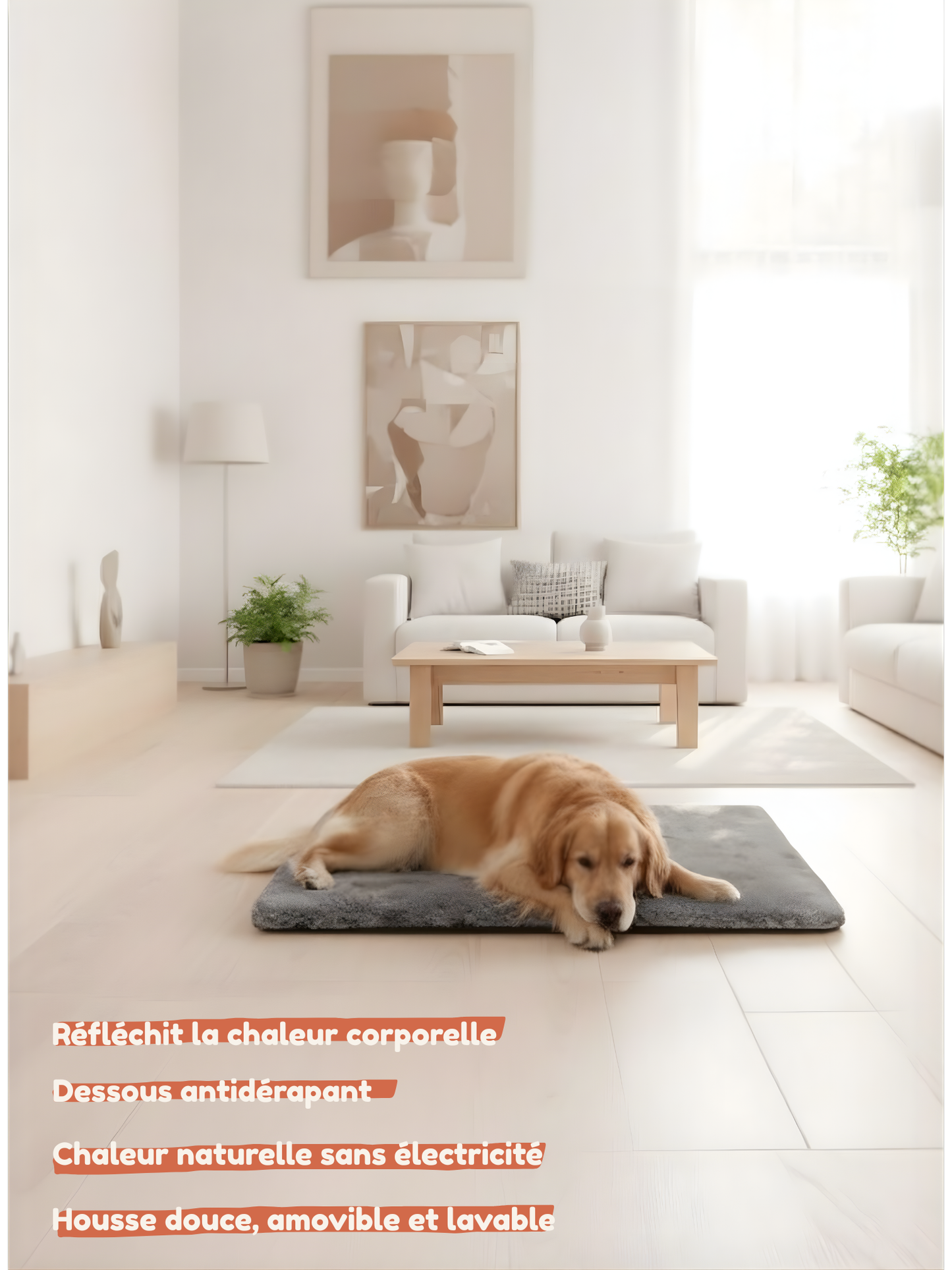 Tapis auto-chauffant sans électricité pour chien et chat — Chaleur naturelle, confort immédiat