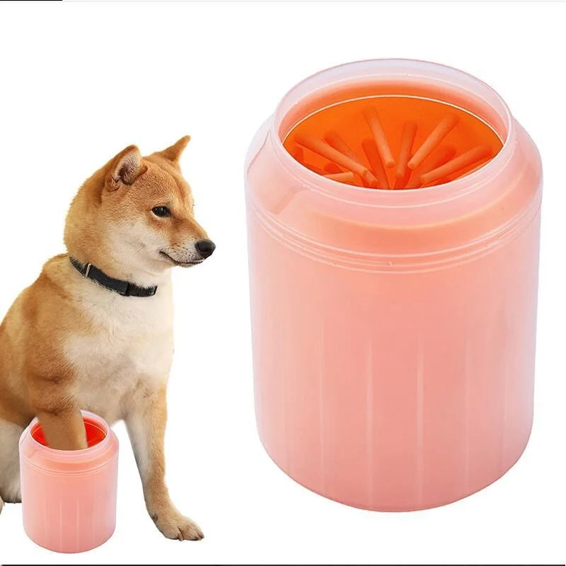 Nettoyeur de pattes de chien, peignes en Silicone souple, Portable, pour l'extérieur, lave-pieds pour animaux de compagnie, brosse de nettoyage des pattes, lavage rapide, seau de nettoyage des pieds