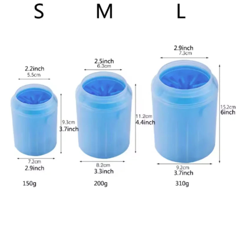 Nettoyeur de pattes de chien, peignes en Silicone souple, Portable, pour l'extérieur, lave-pieds pour animaux de compagnie, brosse de nettoyage des pattes, lavage rapide, seau de nettoyage des pieds