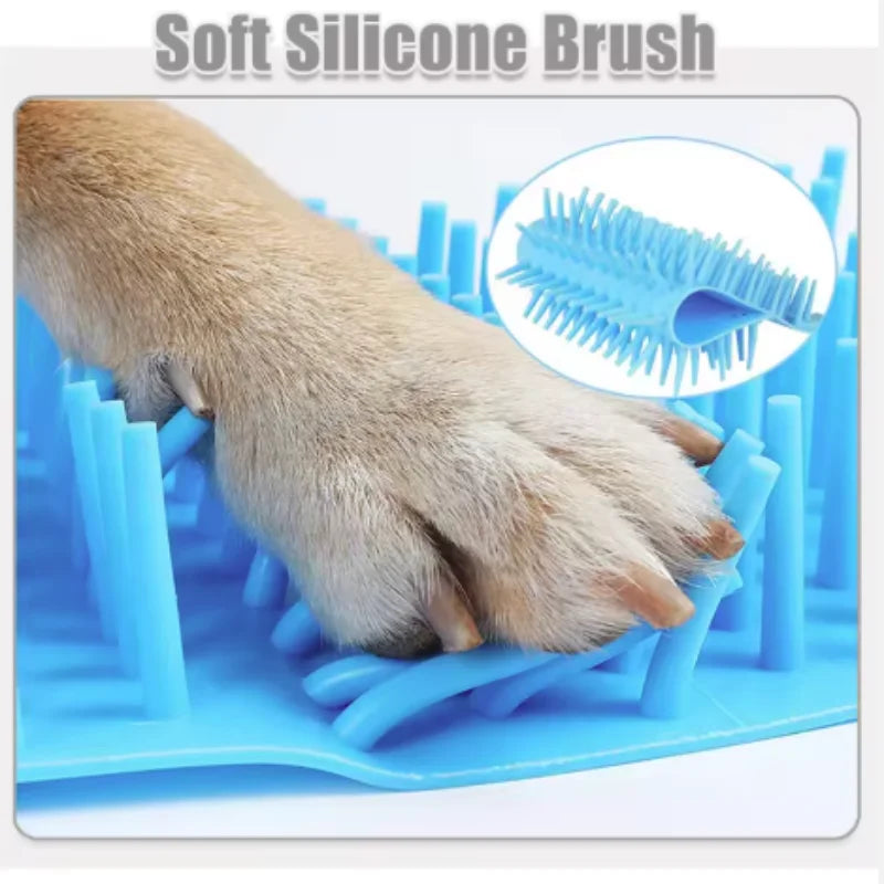 Nettoyeur de pattes de chien, peignes en Silicone souple, Portable, pour l'extérieur, lave-pieds pour animaux de compagnie, brosse de nettoyage des pattes, lavage rapide, seau de nettoyage des pieds