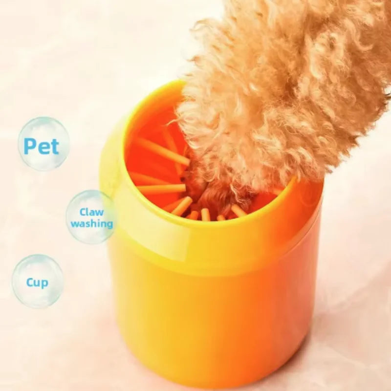 Nettoyeur de pattes de chien, peignes en Silicone souple, Portable, pour l'extérieur, lave-pieds pour animaux de compagnie, brosse de nettoyage des pattes, lavage rapide, seau de nettoyage des pieds